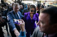 Megan Thee Stallion arrives at court to testify in the trial of Tory Lanez for allegedly shooting her on Tuesday, Dec. 13, 2022. (Image via Getty)
